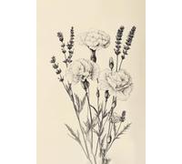 Botanical Pencil Sketch Journal: 6x9 Notebook with Elegant Floral Cover: 200 White Lined Pages | Paperback & Hardcover | Minimalist Double Cover Design