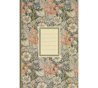 Botanical Red Flower Illustration Ruled Journal: Vintage Botanical Red and Green Flower Design Lined Notebook for School, College, Journaling 6"x9" Cream Pages