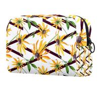 Botanical Rudbeckia Hirta - Trousse per cosmetici da donna, per articoli da toeletta da viaggio, grande, pratica borsa organizer con cerniera, Multi, 18.5x7.5x13cm/7.3x3x5.1in, Beauty case
