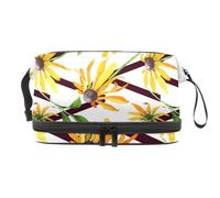 Botanical Rudbeckia Hirta Wildflower - Trousse a doppio strato per cosmetici per donne e ragazze, borsa da viaggio per trucchi, pratica borsa organizer con scomparto per pennelli, Multi, 27x15x14