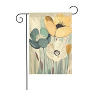 Botanical Soft Light Pastels Flower Garden Flag 30x45cm Verticale Doppio Lato Fattoria Vacanze Esterne Decorazioni Cortile Bandiera