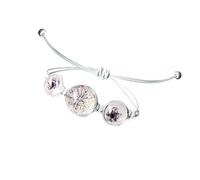 Botanical Specimen Bracelet Dry Flower Glass Ball Crystal Weave Bride Bangle Gift 2 # Practical