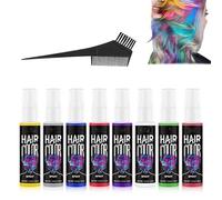 Botanical Temporary Bubble Dye Hair Color Spray, 7 Colors Halloween Temporary Hair Color Spray for Halloween Party Cosplay, Fast-Drying Washable Hair Dye Spray (6 Pcs All)