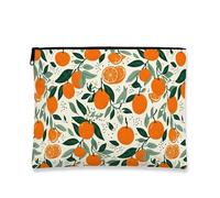 Botanical - Trousse da viaggio vintage con design a frutta arancione, borsa da viaggio per donne, organizer portatile in tela con cerniera, borsa da toeletta estiva per la cura della pelle, Arancione