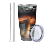 Botanical Tumbler Set Di 1 Novità Divertente Grande Fungo Bosco Pianta Paesaggio grigio arancione Acciaio Can Cooler Infrangibile No Spill Viaggi Piscina Ufficio Esterno Con Coperchio tazza 20oz