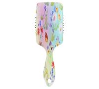 Botanical Wildflowers - Pettine per capelli con cuscino, antistatico, da donna