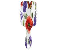 Botanical Wildflowers Red Poppies - Spazzola per capelli districante, antistatica, da viaggio, da donna