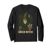 Botanical Witch Green Witch Vintage Herbal Magic da Donna Maglia a Manica