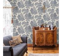 Botanico Parati Blu Tela Osterley Giardini Floreale Alberi Foglie Holden 13951