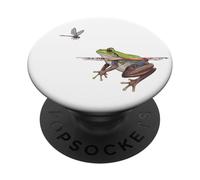 Botanico Rana in acqua guardando preda Cottagecore Ragazze PopSockets PopGrip Adesivo