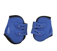 Botas de caballo, botas de tendón de caballo, botas deportivas para caballos, protección de neopreno de PU, tendón de alto impacto, protectores de tirantes, engranajes de (patas traseras azules M)