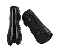 Botas para caballos, botas para tendones de caballos, botas protectoras con refuerzo para tendón de tendón de concha de PU, protección segura para las piernas, para montar en (patas delanteras negras