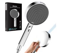 BOTC Soffione Doccia Alta Pressione, 135mm Grande Doccino, Telefono Doccia con 7 Modalità di Spruzzo, Water-saving Shower Head, Argento