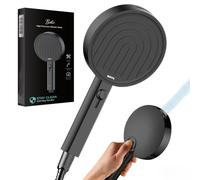BOTC Soffione Doccia Alta Pressione, 135mm Grande Telefono Doccia，Nero | Doccino con 7 Modalità di Spruzzo, Water-saving Shower Head