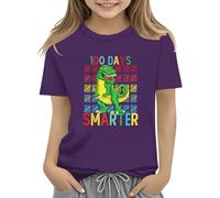 BOTCAM 100th Day of School Celebration for Girls and Boys Kids T Shirts Fun Colorful Numbers - Maglietta a maniche lunghe 1° ragazzo, Lilla, 12-13 Anni