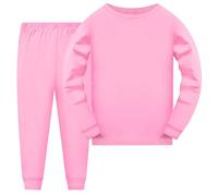BOTCAM 110 170 ragazzi e ragazze a maniche lunghe Pajamas Set 1 14 anni Old Solid Color Pajamas Set accappatoio ragazzo 140, Colore: rosa., 4-5 Jahre