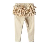 BOTCAM Autumn and Winter Europe and The States Girls Pants Solid Color Leggings in pizzo per ragazzi e ragazze, beige., 6-7 Jahre