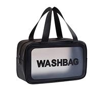 BOTCAM Borse trasparenti signore Grandi mani che trasportano grande borsa cosmetica da viaggio borsa multifunzionale impermeabile in PVC, Nero , taglia unica
