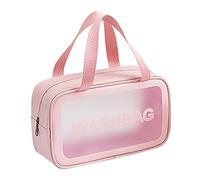 BOTCAM Borse trasparenti signore Grandi mani che trasportano grande borsa cosmetica da viaggio borsa multifunzionale impermeabile in PVC, Colore: rosa., taglia unica