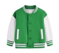 BOTCAM Boys And Girls Coat Spring And Autumn Winter New Children Plus Fleece Baseball Clothes Baby Cardigan Small Medium Thick Children's Top Giacca trapuntata da ragazza, verde, 9-10 Jahre