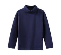 BOTCAM Cappotto base a maniche lunghe per ragazze e ragazze con caldo top da 3 a 10 pizzo, Blu marino, 7-8 Jahre
