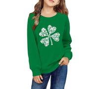 BOTCAM Children Kids Daily Printed Outfits Felpa Casual a maniche lunghe O Neck Tops economici ragazze, Verde menta, 5-6 Jahre