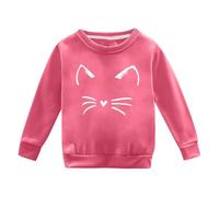 BOTCAM Christmas Christmas Christmas Tree Printed Children's - Felpa con cappuccio Border Children's Japanese Clothes per bambini, colore: Giallo senape, rosa intenso, 9-10 Jahre