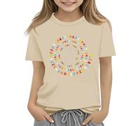 BOTCAM Colorful Number Day Math Kids T Shirt Number Day 2025 School Math Day Top Number Day T Shirts Math Lovers Girls Paillettes T Shirt, cachi, 4-5 Jahre