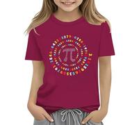 BOTCAM Colorful Number Day Math Kids T Shirt Number Day 2025 School Math Day Top Number Day T Shirts Math Lovers Girls Paillettes T Shirt, Vino, 4-5 Jahre