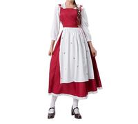 BOTCAM Costume tradizionale Dirndl da donna, per Halloween, per palcoscenico, per la birra, per ragazze, taglie forti, My Dress Up Darling, Colore: rosso, M