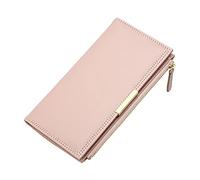 BOTCAM Donne Cartella Stile e Saggio Modello Cartelline Semplice Vernice Normale Lungo Multi Carte Versatile Borsa Delle Signore Portafogli Grande, Colore: rosa., taglia unica