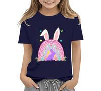 BOTCAM Easter Shirts for Toddler Boy - Maglietta a maniche corte Tractor Bunny per bambini, in cotone, 2 13 anni, a maniche lunghe, Blu marino, 8-9 Jahre