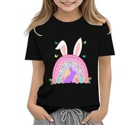 BOTCAM Easter Shirts for Toddler Boy - Maglietta a maniche corte Tractor Bunny per bambini, in cotone, 2 13 anni, a maniche lunghe, Nero , 2-3 Jahre