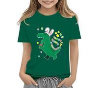 BOTCAM Easter Shirts for Toddler Boy Short Sleeve Tractor Bunny Tshirt for Kids Cotton Tee Tops 2 13 Years Regalo di nascita personalizzato, verde, 3-4 Anni