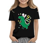 BOTCAM Easter Shirts for Toddler Boy Short Sleeve Tractor Bunny Tshirt for Kids Cotton Tee Tops 2 13 Years Regalo di nascita personalizzato, Nero , 3-4 Anni