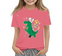 BOTCAM Easter Shirts for Toddler Boy Short Sleeve Tractor Bunny Tshirt for Kids Cotton Tee Tops 2 13 Years Regalo di nascita personalizzato, rosa intenso, 12-13 Jahre