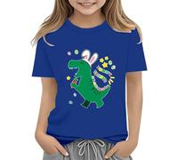 BOTCAM Easter Shirts for Toddler Boy Short Sleeve Tractor Bunny Tshirt for Kids Cotton Tee Tops 2 13 Years Regalo di nascita personalizzato, Blu, 4-5 Jahre