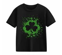 BOTCAM Girls and Boys Casual Short Sleeved T Shirt St Day Middle and Large Children's Retro Personality 2D Printing Children's Loose Short Sleeved Personal Baby Manica Lunga, Nero , 4-5 Jahre