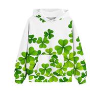 BOTCAM Girls and Boys Felpa con cappuccio Spring and Autumn St Day Personized 3D Printing Retro Casual Felpe con tasche per bambini con cappuccio Anime Pullover ragazza, bianco, 9-11 Jahre