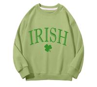BOTCAM Girls and Boys Round Neck Felpe Spring and Autumn St Day Middle and Large Children's Felpe Retro Personality 2D Printing Children's Casual Felpa con cappuccio da donna, verde, 8-9 Jahre