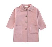 BOTCAM Girls Spring And Autumn New Medium Children's Double Woolen Coat Korean Version Of Foreign Children's Net Red Woolen Early Winter Coat Libri per ragazzi 13, Colore: rosa., 4-5 Jahre