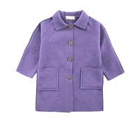 BOTCAM Girls Spring And Autumn New Medium Children's Double Woolen Coat Korean Version Of Foreign Children's Net Red Woolen Early Winter Coat Libri per ragazzi 13, Lilla, 9-10 Jahre