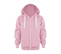 BOTCAM Kids Boys and Girls Solid Color Long Sleeve Zip Up Felpa con cappuccio Giacca Top Giacche Ragazzi Primavera, Colore: rosa., 3-4 Jahre