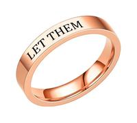 BOTCAM Let Them Ring - Let Them - Anello in acciaio inox con incisione per migliori amiche della Sorority - Anello dell'amicizia ispiratore - Gioielli motivanti dell'amicizia - Anello regalo per