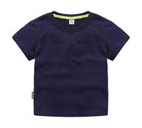 BOTCAM Maglietta girocollo con vestibilità classica per e ragazze | Cotton Soft Multi Pack a maniche corte Basic e Jack Shirt, Blu marino, 4-5 Jahre