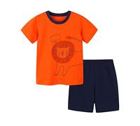 BOTCAM Maglietta stampata a maniche corte, in due pezzi, casual, da 2 a 7 T Shirt, Colore: arancione., 5-6 Jahre