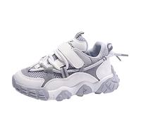 BOTCAM Moda tutte le stagioni bambini scarpe sportive e ragazze corrono suola spessa antiscivolo rete leggera traspirante e comodo per allacciare scarpe da ginnastica da bambina 35, grigio., 27.5 EU