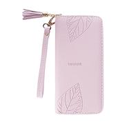 BOTCAM Portafoglio alla moda con cerniera, tinta unita, per carte multiple, carta d'identità, borsa da donna, pochette due portafogli, bianco, taglia unica