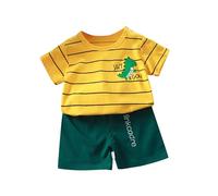 BOTCAM Ragazze Stampa Pantaloncini a Maniche Corte Set Due Pezzi Maglione Natale Bambino, L, 5-6 Anni, L, 5-6 jaar