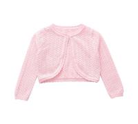 BOTCAM Ragazze Top Primavera/tinta unita maniche lunghe Pizzo Single Cardigan Compleanno Scuola bolero Bambini, Colore: rosa., 4-5 Jahre